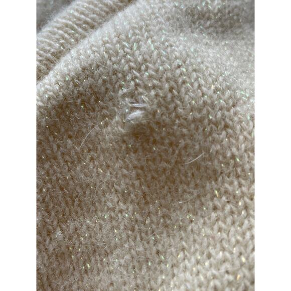 Vintage L'Eau Vive Cream Embellished Cardigan Sweater size Small - Picture 10 of 10